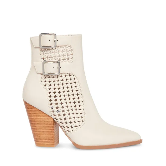 Steve Madden Liz Bone Leather Womens Boots and Booties