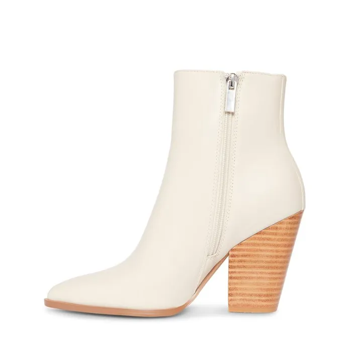 Steve Madden Liz Bone Leather Womens Boots and Booties
