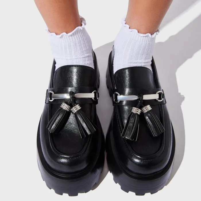 Steve Madden Major Black Womens Loafers and Flats