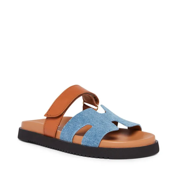 Steve Madden Mayven Denim Multi Womens Sandals