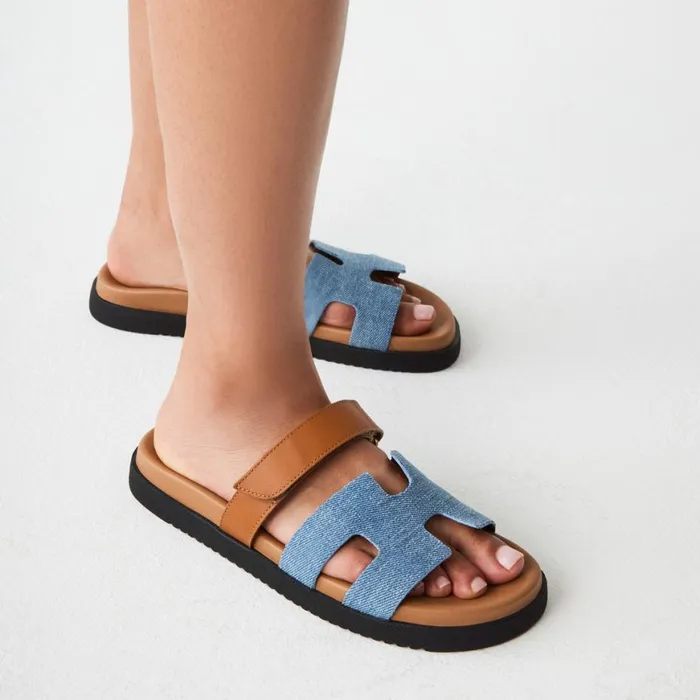 Steve Madden Mayven Denim Multi Womens Sandals