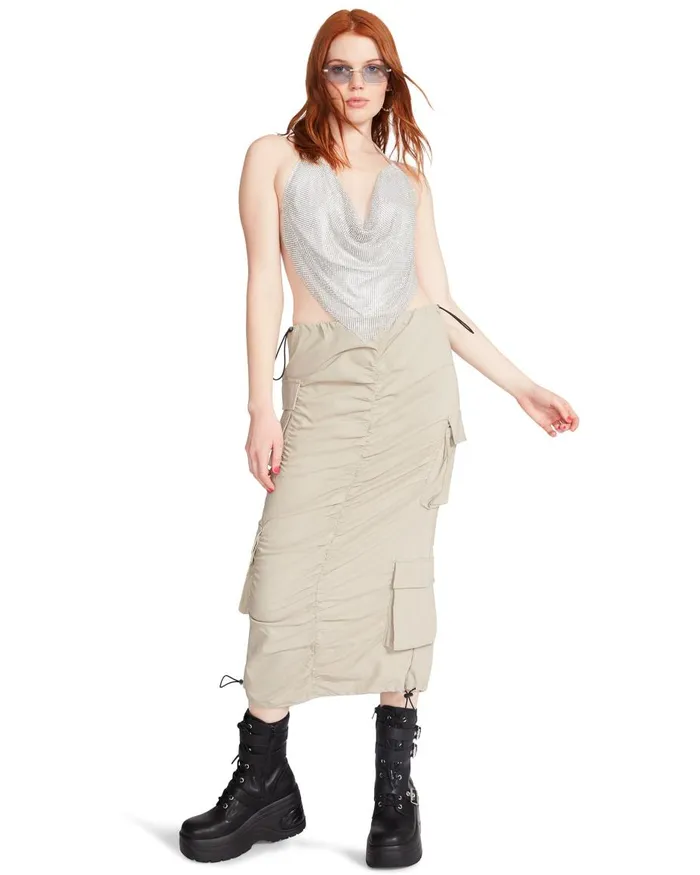 Steve Madden Meli Skirt Grey Womens Bottoms
