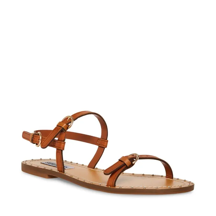 Steve Madden Raquel Tan Leather Womens Sandals