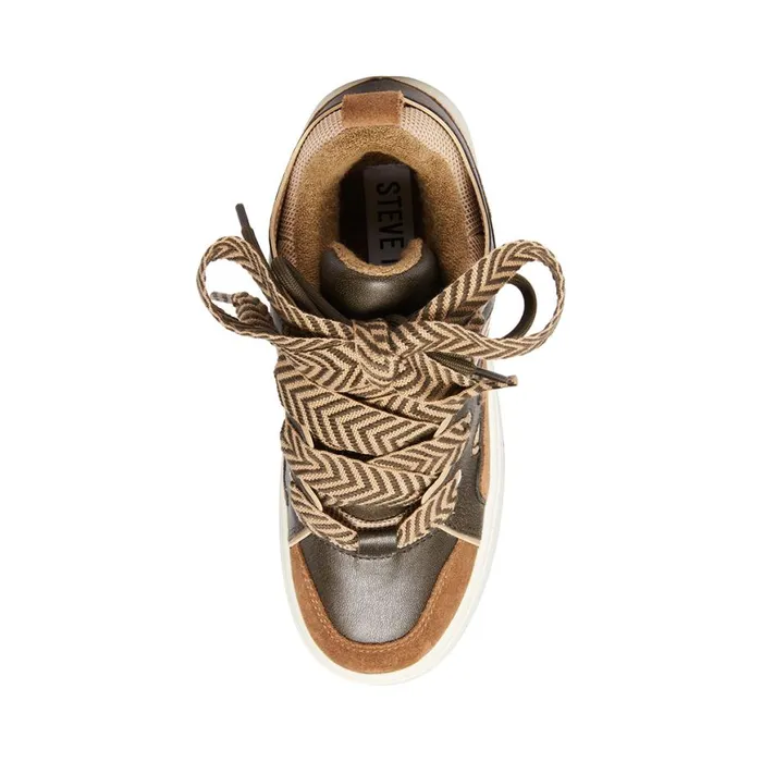 Steve Madden Roaring Brown Distressed Womens Sneakers