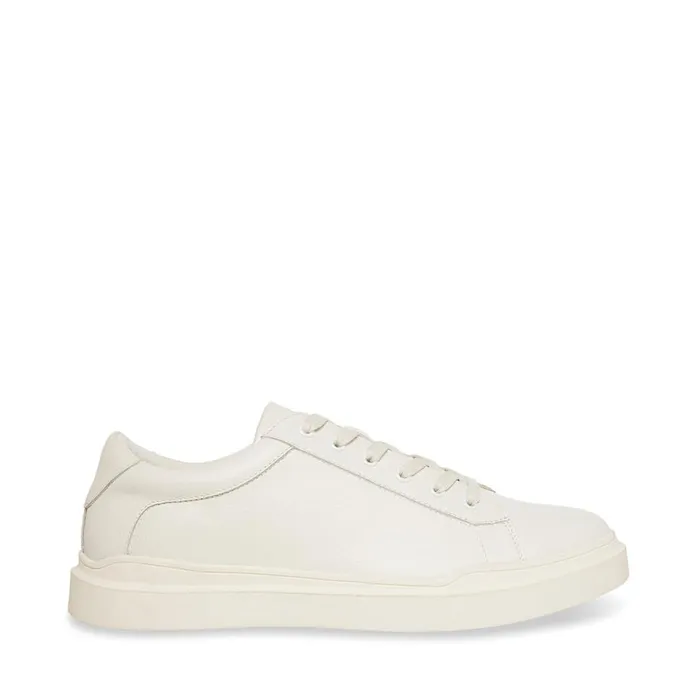 Steve Madden Tilton White Leather Mens Sneakers