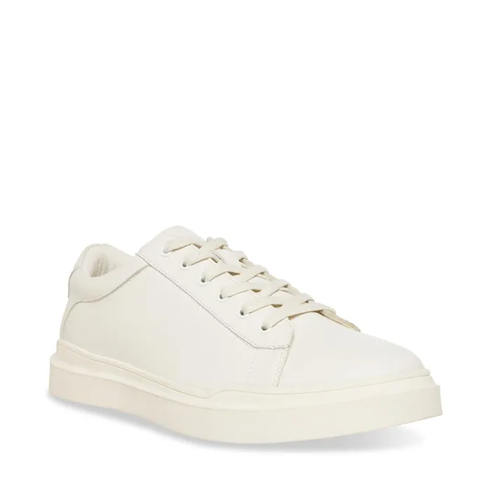Steve Madden Tilton White Leather Mens Sneakers