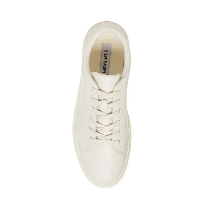 Steve Madden Tilton White Leather Mens Sneakers
