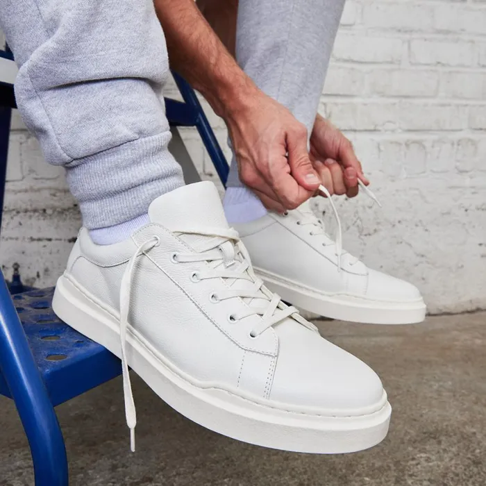 Steve Madden Tilton White Leather Mens Sneakers