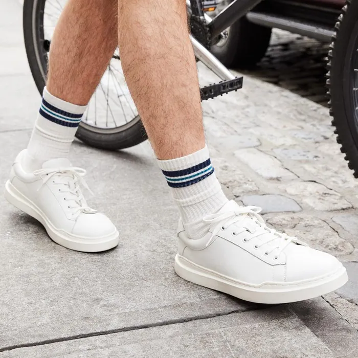Steve Madden Tilton White Leather Mens Sneakers