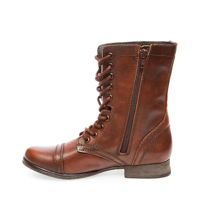 Steve Madden Troopa Brown Leather Womens Boots and Booties