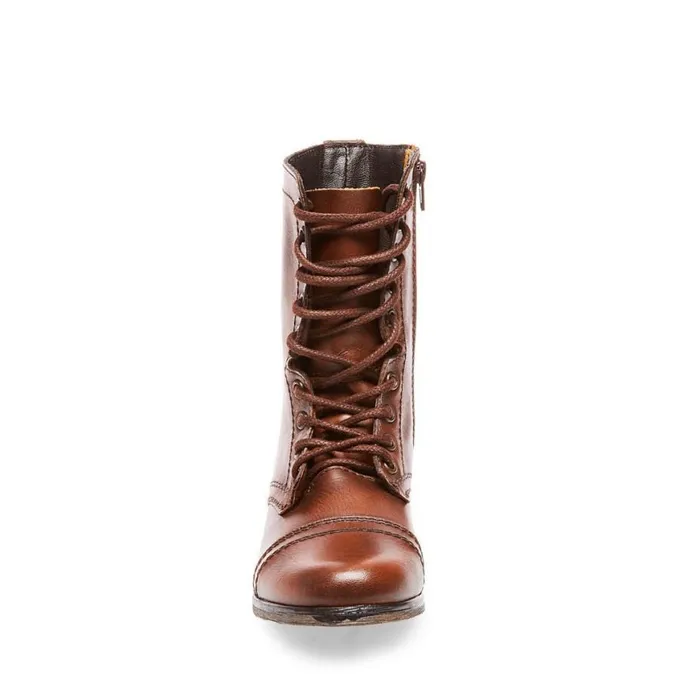 Steve Madden Troopa Brown Leather Womens Boots and Booties