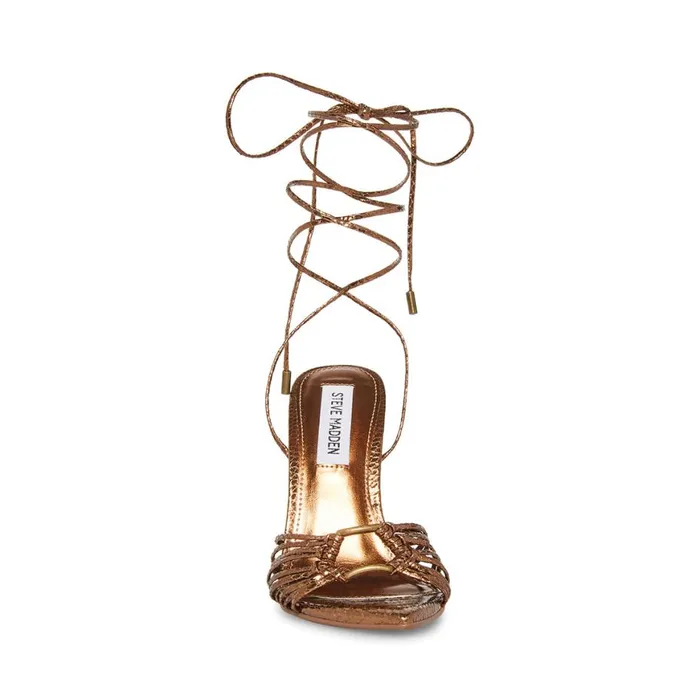 Steve Madden Zaya Bronze Snake Womens Heels Steve Madden Zaya Bronze Snake Womens Heels