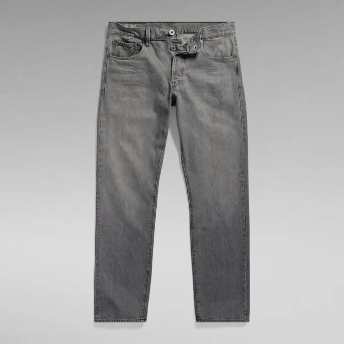 Straight Men GStar RAW 3301 Straight Jeans Faded Grey Limestone
