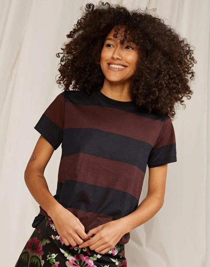 Striped Tee 8211 Blkbr Women Cynthia Rowley Tops