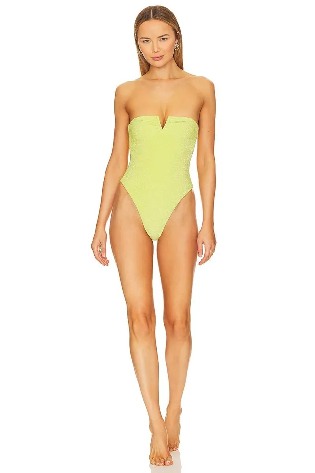 Sun Will Shine One Piece Acid Yellow Women Lovers and Friends Swimsuits and CoverUps