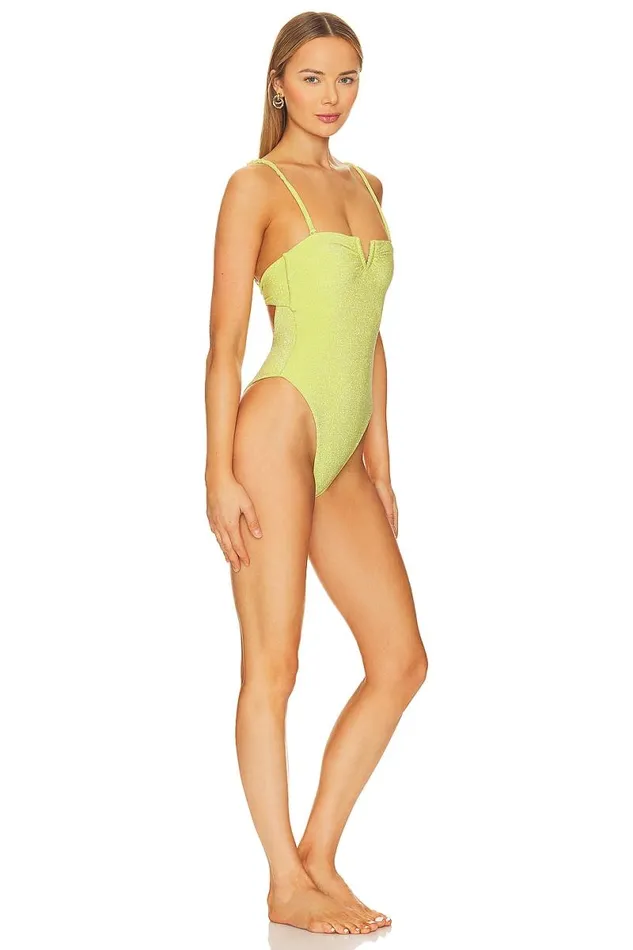 Sun Will Shine One Piece Acid Yellow Women Lovers and Friends Swimsuits and CoverUps