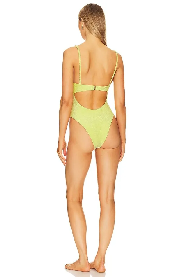 Sun Will Shine One Piece Acid Yellow Women Lovers and Friends Swimsuits and CoverUps