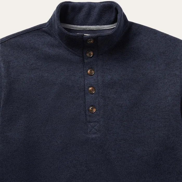 Sweaters and Hoodies Men Stetson ButtonFront Blue Pullover Knit Sweater Blue