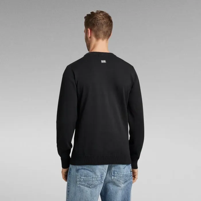 Sweaters Men GStar RAW Classic Sport R Knitted Top Dark Black