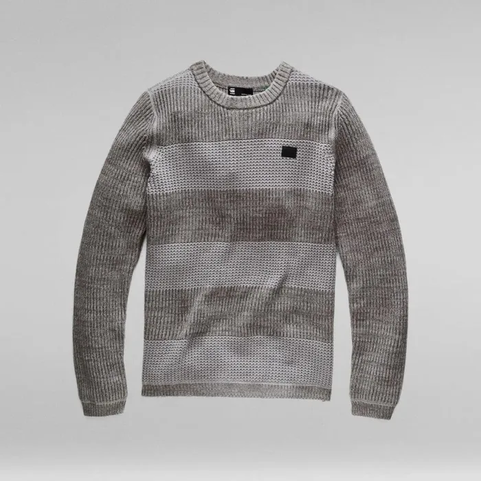 Sweaters Men GStar RAW Stripe Knitted Sweater Gs Greycharcoal