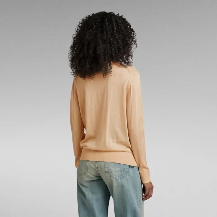 Sweaters Women GStar RAW Core Round Neck Knitted Top Ivory Cream