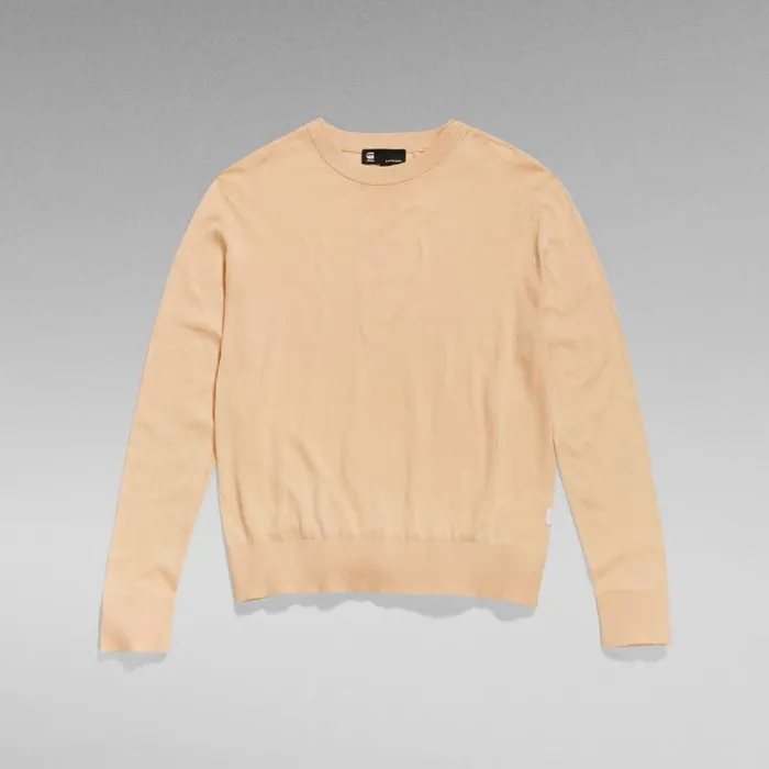 Sweaters Women GStar RAW Core Round Neck Knitted Top Ivory Cream