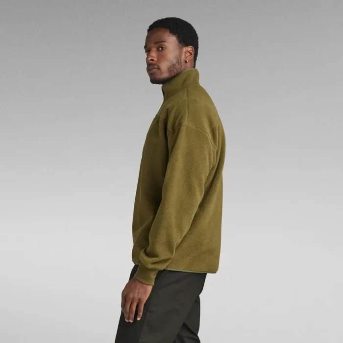 Sweatshirts and Hoodies Men GStar RAW Fleece Half Zip Loose Sweater Dark Olive
