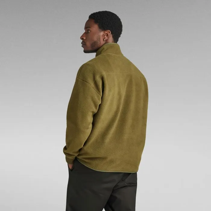 Sweatshirts and Hoodies Men GStar RAW Fleece Half Zip Loose Sweater Dark Olive