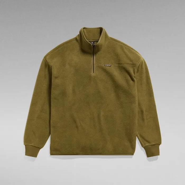 Sweatshirts and Hoodies Men GStar RAW Fleece Half Zip Loose Sweater Dark Olive