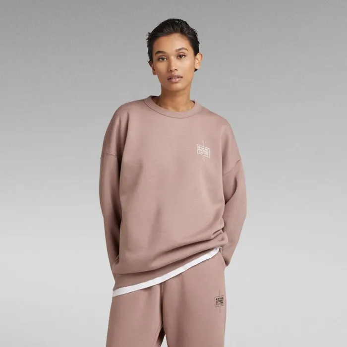 Sweatshirts and Hoodies Men GStar RAW Unisex Core Loose Sweater Chocolate Berry