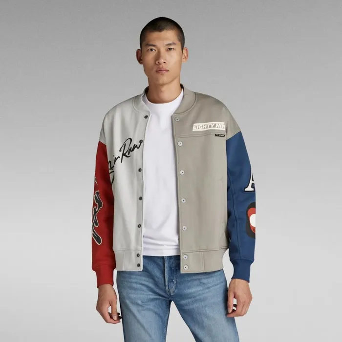 Sweatshirts and Hoodies Men GStar RAW Varsity Bomber Loose Sweater Elephant Skin Multicolor Block Sweatshirts and Hoodies Men GStar RAW Varsity Bomber Loose Sweater Elephant Skin Multicolor Block