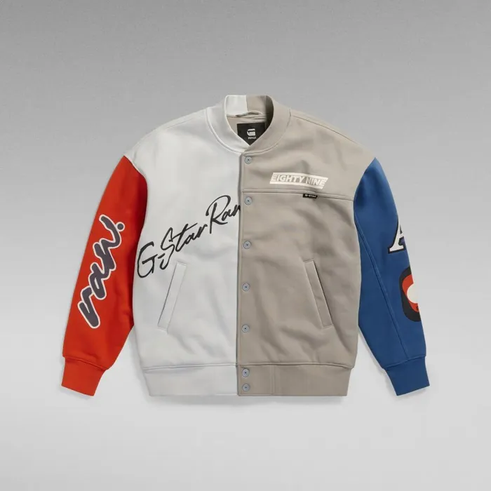 Sweatshirts and Hoodies Men GStar RAW Varsity Bomber Loose Sweater Elephant Skin Multicolor Block