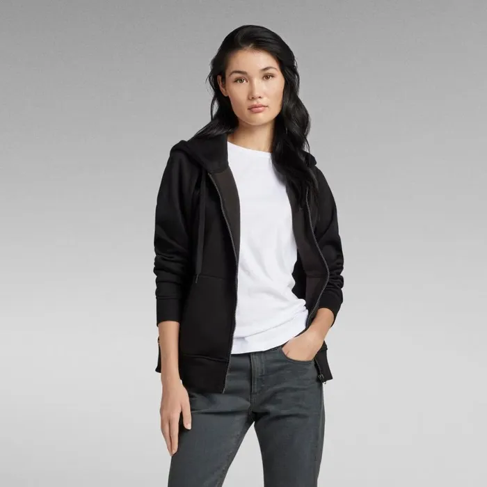 Sweatshirts and Hoodies Women GStar RAW Premium Core 20 Hooded Zip Through Sweater Dark Black