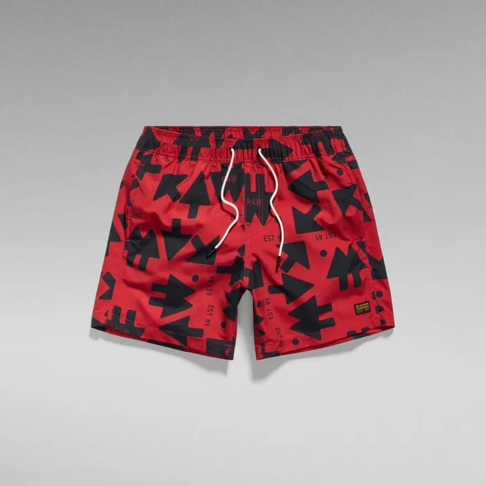 Swimwear Men GStar RAW Dirik Allover Swim Shorts Chili Red Raw Arrow Small