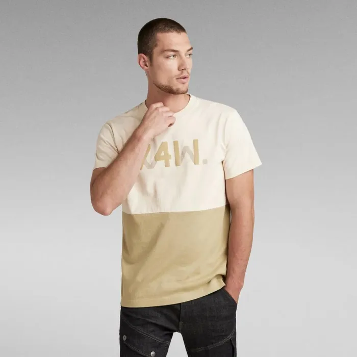 TShirts and Polos Men GStar RAW 7411 Cut and Sewn TShirt Dark Talclt Moss Color Block