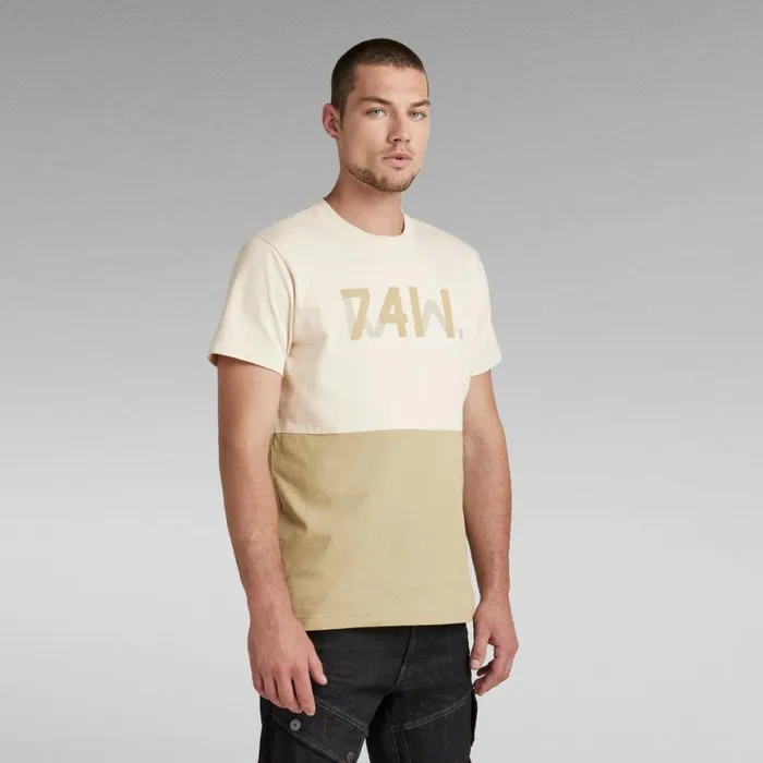 TShirts and Polos Men GStar RAW 7411 Cut and Sewn TShirt Dark Talclt Moss Color Block