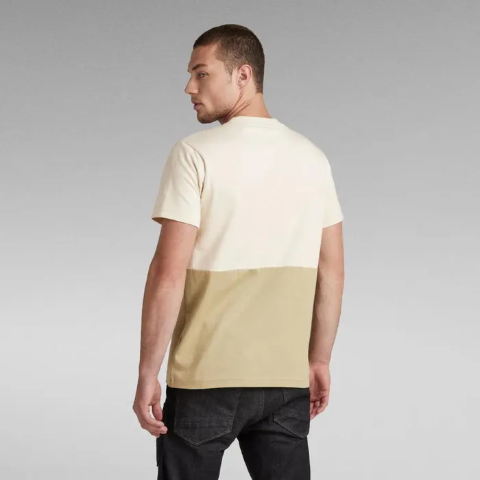 TShirts and Polos Men GStar RAW 7411 Cut and Sewn TShirt Dark Talclt Moss Color Block