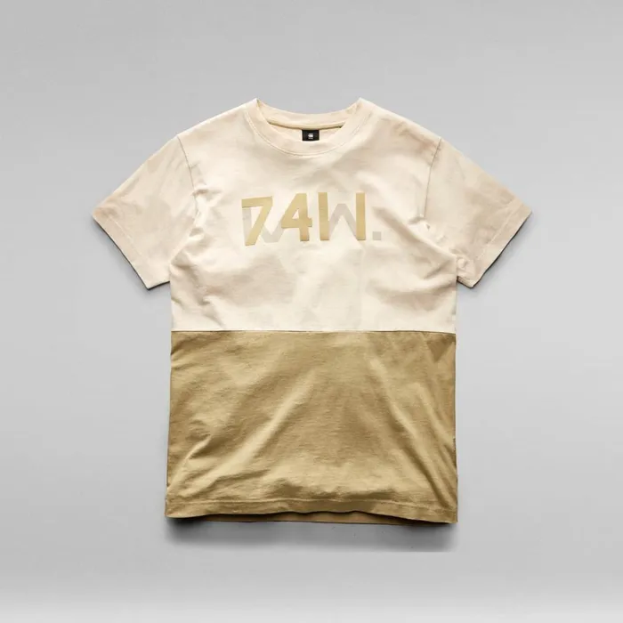 TShirts and Polos Men GStar RAW 7411 Cut and Sewn TShirt Dark Talclt Moss Color Block