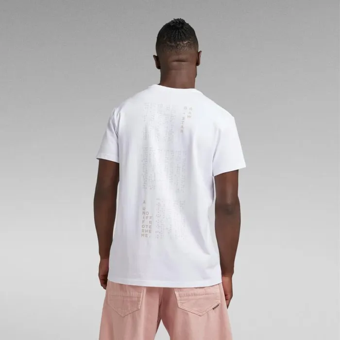 TShirts and Polos Men GStar RAW Back Graphic Text TShirt White