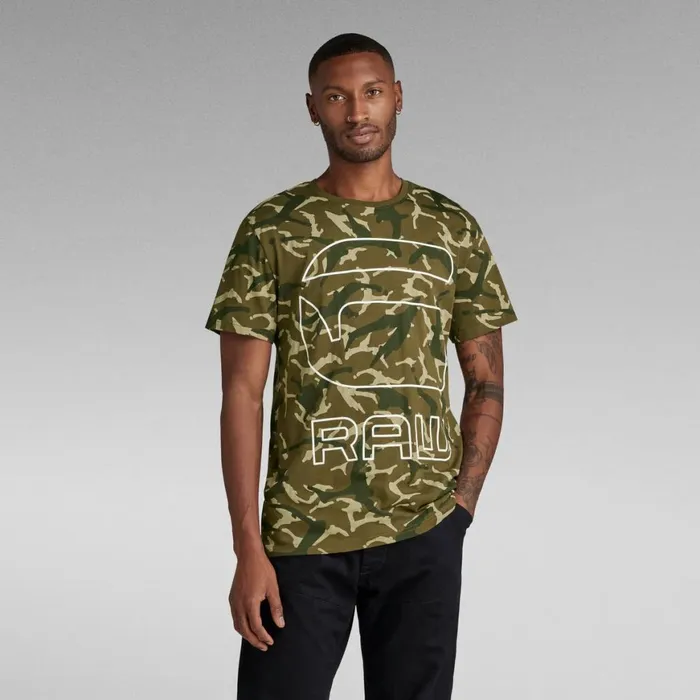 TShirts and Polos Men GStar RAW Camo Graphic TShirt Wild Olive Camo Paint