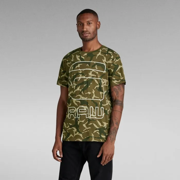 TShirts and Polos Men GStar RAW Camo Graphic TShirt Wild Olive Camo Paint