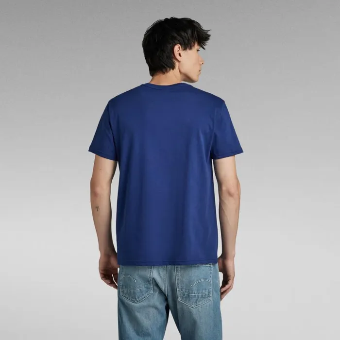 TShirts and Polos Men GStar RAW Faded Burger Logo TShirt Ballpen Blue