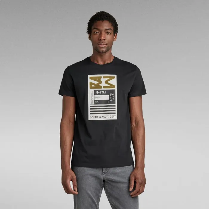 TShirts and Polos Men GStar RAW Flock Graphic TShirt Dark Black