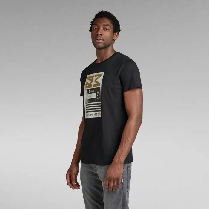 TShirts and Polos Men GStar RAW Flock Graphic TShirt Dark Black