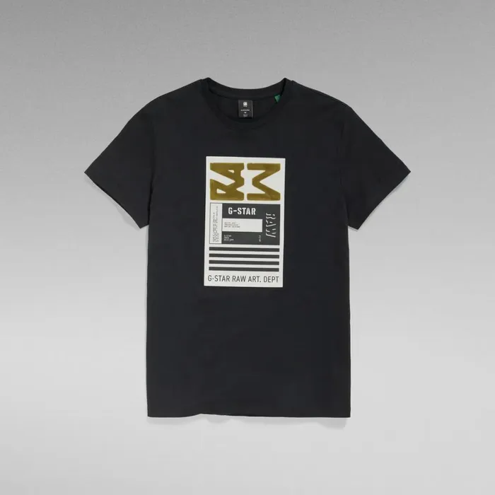TShirts and Polos Men GStar RAW Flock Graphic TShirt Dark Black