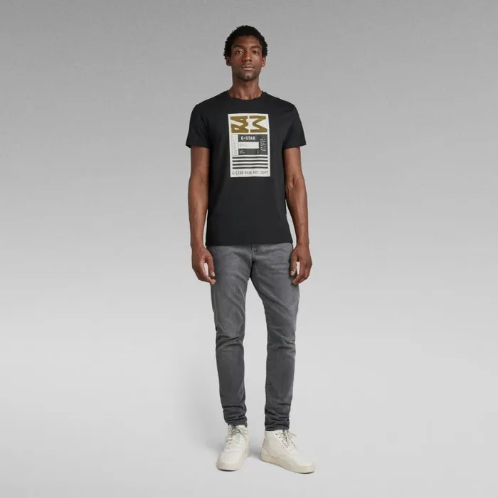 TShirts and Polos Men GStar RAW Flock Graphic TShirt Dark Black