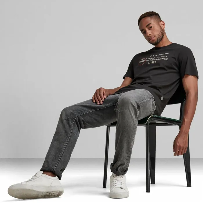 TShirts and Polos Men GStar RAW Lash Text Graphic TShirt Dark Black