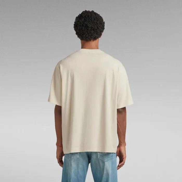 TShirts and Polos Men GStar RAW Oversized Boxy TShirt Embro RAW Ecru