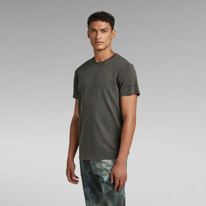 TShirts and Polos Men GStar RAW Pigment Dye TShirt Dark Black Garment Dyed