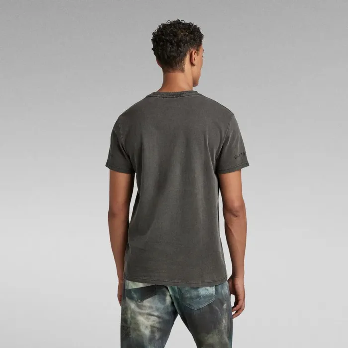 TShirts and Polos Men GStar RAW Pigment Dye TShirt Dark Black Garment Dyed